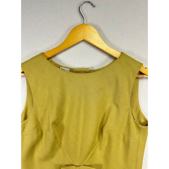 Vintage BEST & CO Fifth Avenue New York Womens  Top Size 14 Olive Bow Detail - Picture 10 of 11